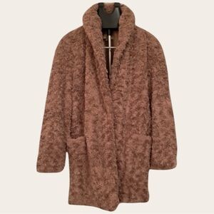❄️ Philosophy Teddy Coat Plush Camel Faux Shearling Cozy Winter L